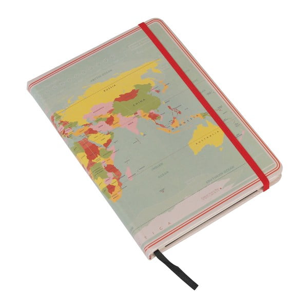 Biały notes A5 Rex London World Map, 150 stron