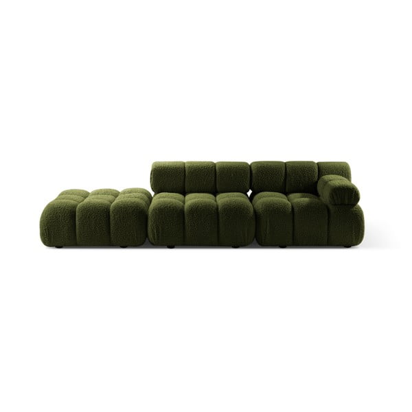 Zielona sofa modułowa z materiału bouclé 288 cm Bellis – Micadoni 