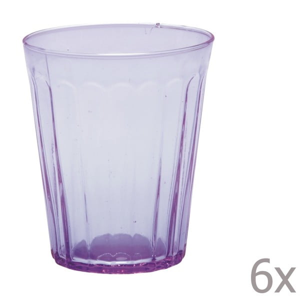 Zestaw 6 szklanek na wodę Lucca Lila, 450 ml