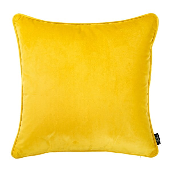 Żółta poszewka na poduszkę Apolena Velvet, 45x45 cm
