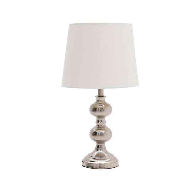 Metalowa lampa stołowa z białym abażurem InArt Metalico, wys. 47 cm