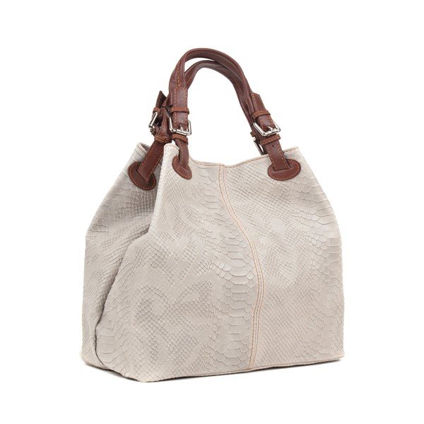 Skórzana torebka Luisa Vanini 841 Beige-image-2