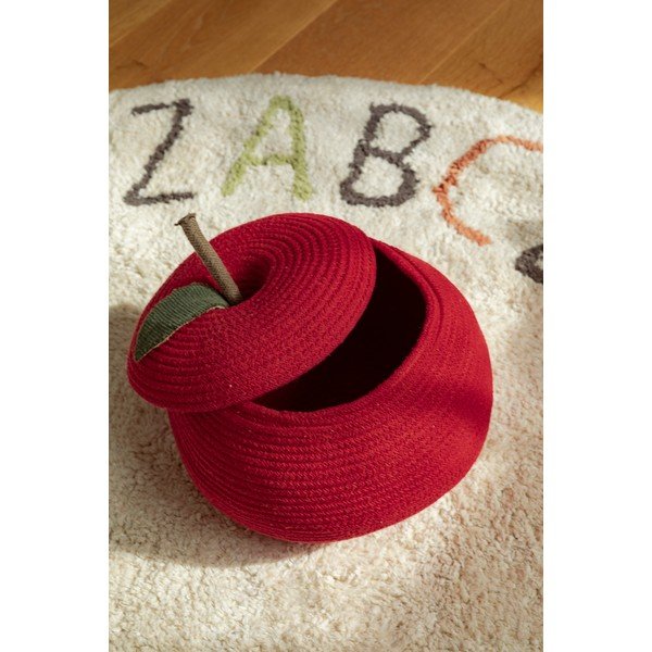 Czerwony tekstylny dziecięcy kosz na zabawki ø 28x20 cm Apple – Lorena Canals-image-2