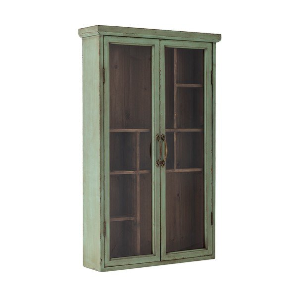 Zielona witryna z litego drewna jodłowego 13,5x80 cm Hazem – Bloomingville-image-2