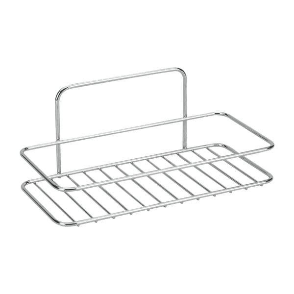 Wisząca stalowa półka łazienkowa w kolorze srebra z połyskiem bez wiercenia Luxy – Metaltex