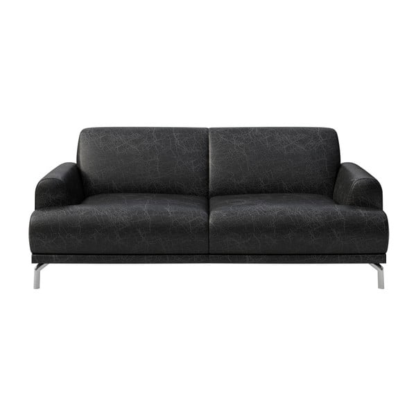 Czarna sofa skórzana MESONICA Puzo, 170 cm