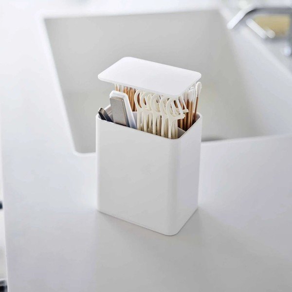 Biały plastikowy organizer łazienkowy na waciki Tower – YAMAZAKI-image-1