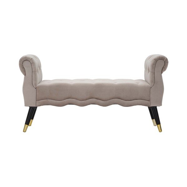 Szarobrązowa aksamitna ławka Paris – Mauro Ferretti