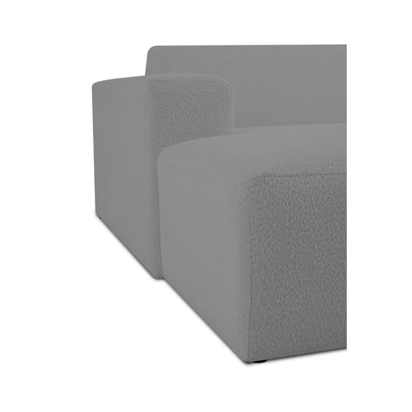 Szary moduł sofy z materiału bouclé (lewostronny) Roxy – Scandic-image-4