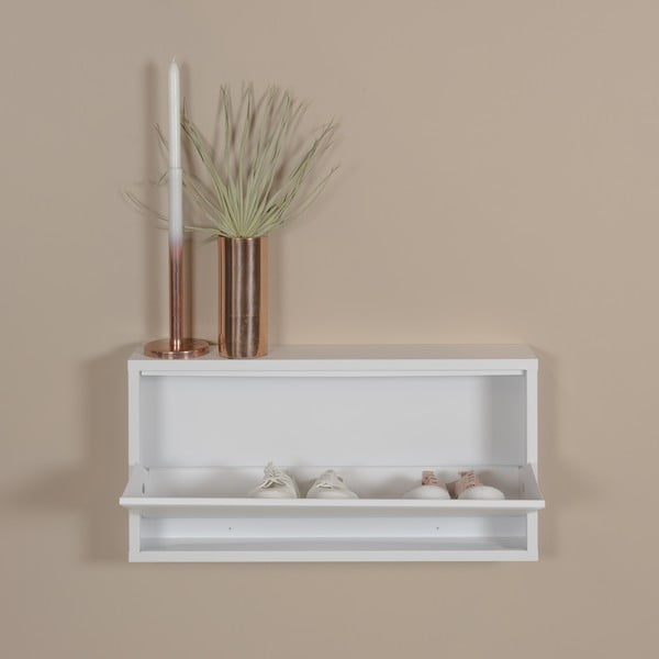 Biała metalowa uchylna szafka na buty 75x37,5x12,5 cm Billy – Spinder Design-image-1