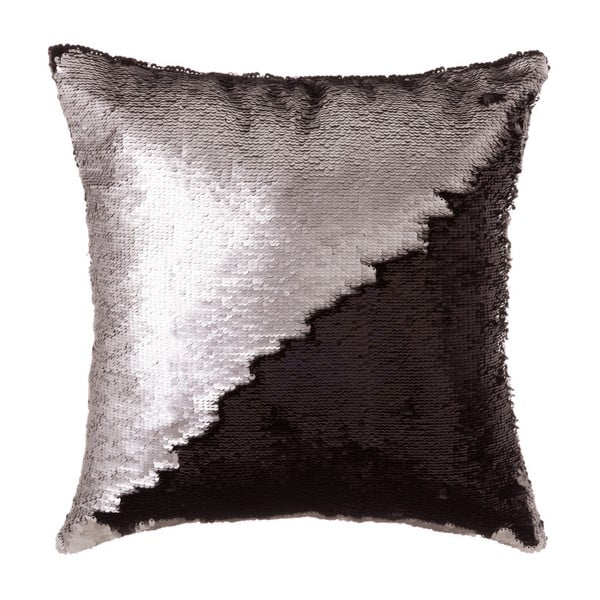 Biało-czarna poduszka z cekinami Unimasa Glitter, 45x45 cm