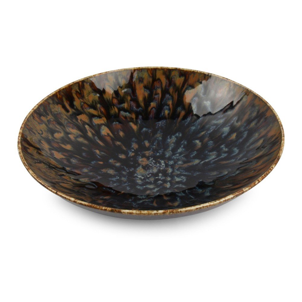 Brązowy głęboki porcelanowy talerz ø 21 cm Resto – BonBistro