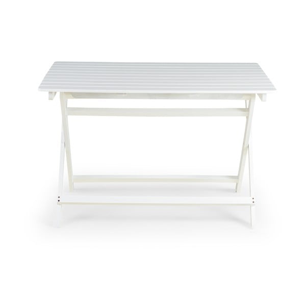 Biały stół ogrodowy z drewna akacji Bonami Essentials Natur, 114x88 cm-image-1