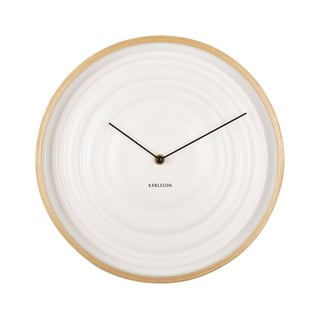 Biały zegar Karlsson Ribble, ø 31 cm