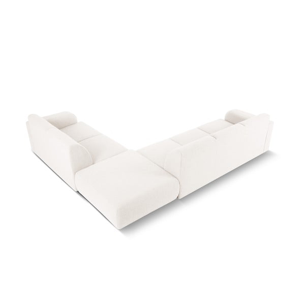 Biały narożnik z materiału bouclé (prawostronny) Molino – Micadoni Home-image-3