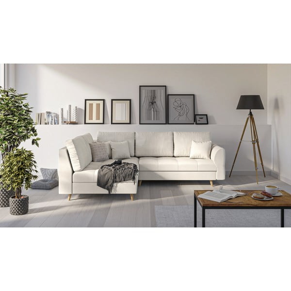 Kremowy narożnik (lewostronny) Ariella – Ropez-image-1