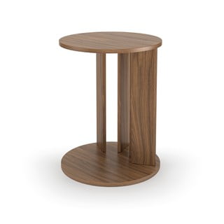 Okrągły stolik z blatem w dekorze drewna orzechowego ø 50 cm Nora – TemaHome