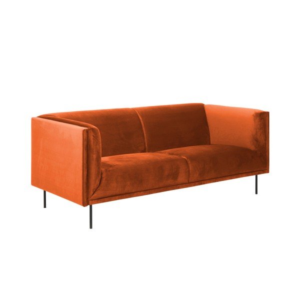 Pomarańczowa aksamitna sofa Actona Nevada-image-1