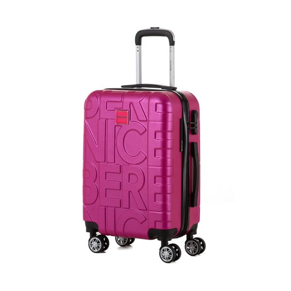Różowa walizka Berenice Typo, 44 l