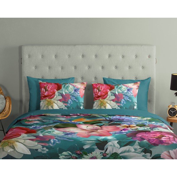 Turkusowa bawełniana pościel jednoosobowa 140x200 cm – Good Morning-image-2