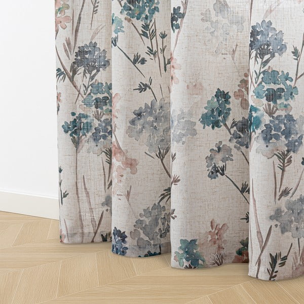 Jasnoniebieska/kremowa zasłona 135x250 cm Flosi – Restilo-image-2