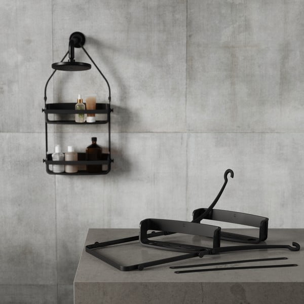 Czarna wisząca plastikowa półka łazienkowa Flex – Umbra-image-3