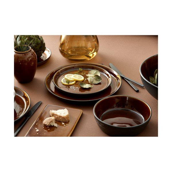 Czarny/w bursztynowym kolorze kamionkowy talerz deserowy ø 21 cm Gastro Black/Amber – Bitz-image-4