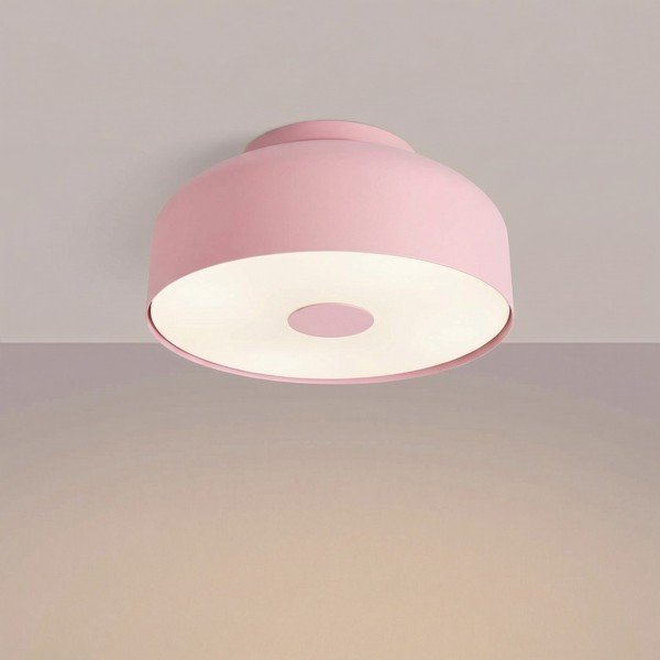 Różowa stalowa lampa sufitowa ø 30 cm Omiq – Sollux-image-2