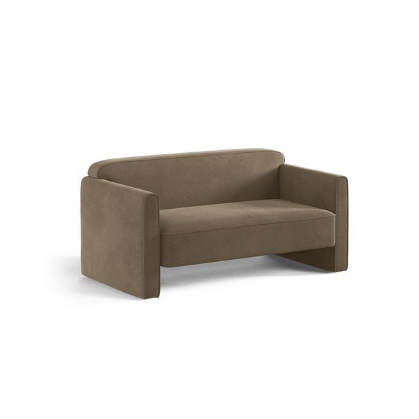 Szarobrązowa aksamitna sofa 140 cm Abby – Micadoni -image-1