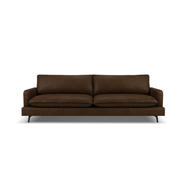 Ciemnobrązowa skórzana sofa 260 cm Virna – Micadoni Home