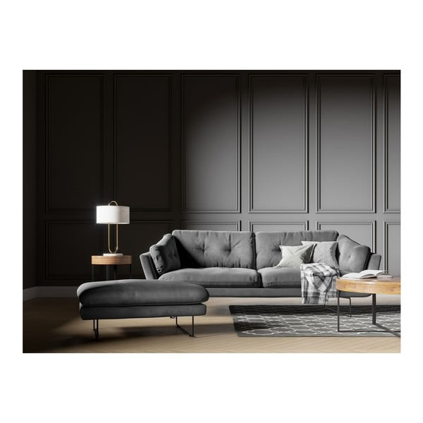 Szary puf z aksamitnym obiciem Windsor & Co Sofas Gravity-image-3