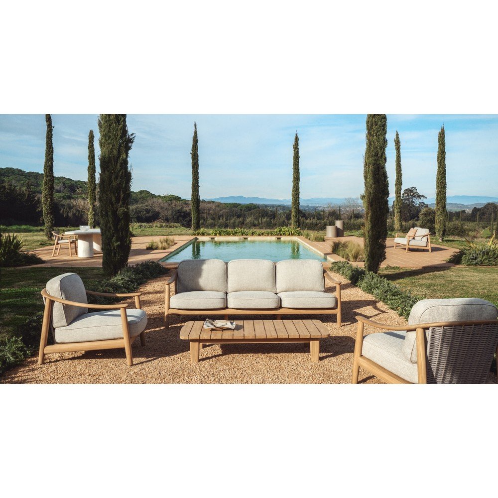 Beżowa/w naturalnym kolorze tapicerowana sofa ogrodowa Elunda – Kave Home (zdjęcie 6)