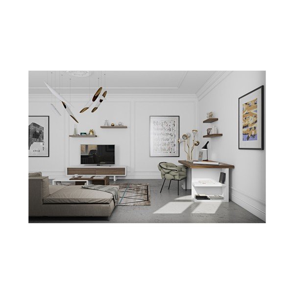 Biurko z blatem w kolorze drewna orzechowego TemaHome Multi, dł. 160 cm-image-2