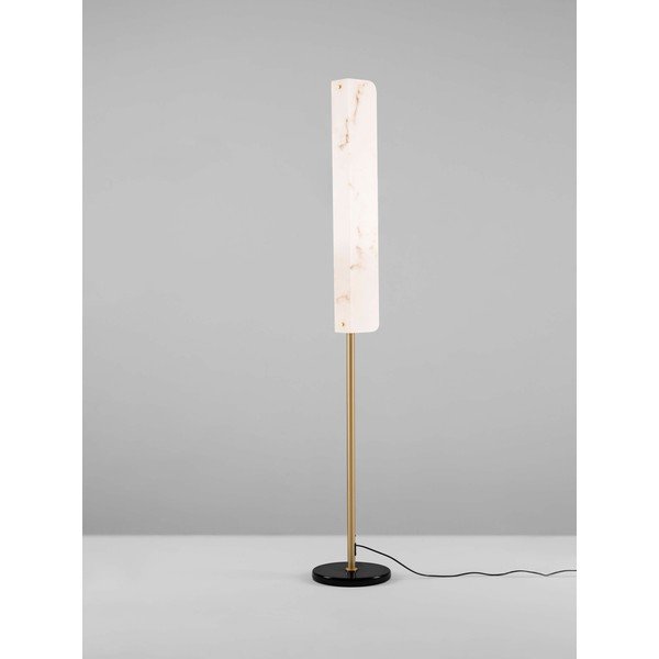 Kremowa/w kolorze mosiądzu lampa stojąca LED w dekorze marmuru (wysokość 160 cm) Aider – Nova Luce-image-3