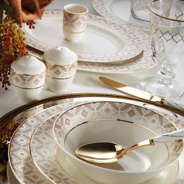 Komplet naczyń porcelanowych 28-częściowy Kutahya Lola-image-1