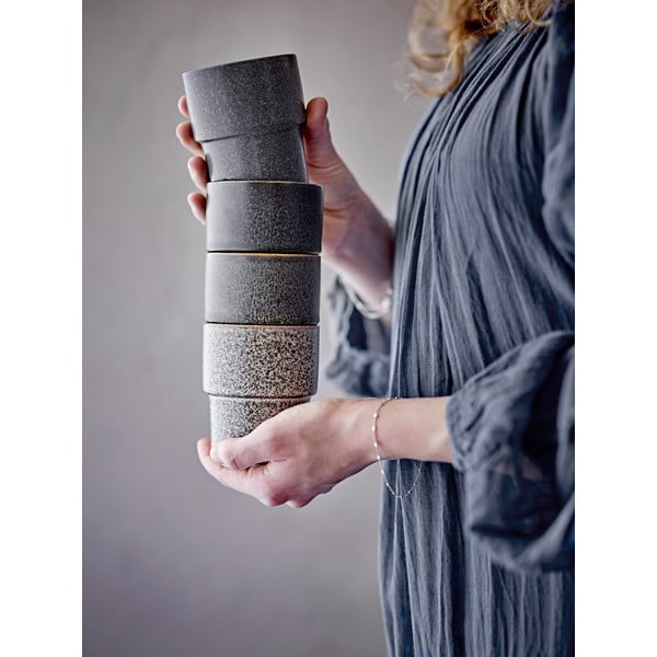 Brązowe kamionkowe filiżanki na espresso zestaw 4 szt. 150 ml Ewan – Bloomingville-image-1