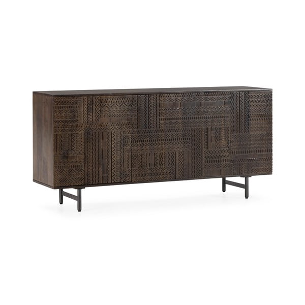 Ciemnobrązowa komoda z litego drewna mango 160x75x40 cm Kalai – MOME-image-3