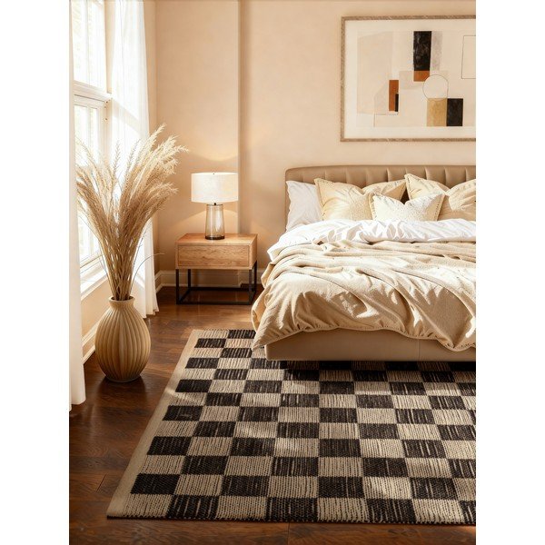 Czarny/kremowy dywan z mieszanki juty tkany ręcznie 200x300 cm Rex – Hanse Home-image-1
