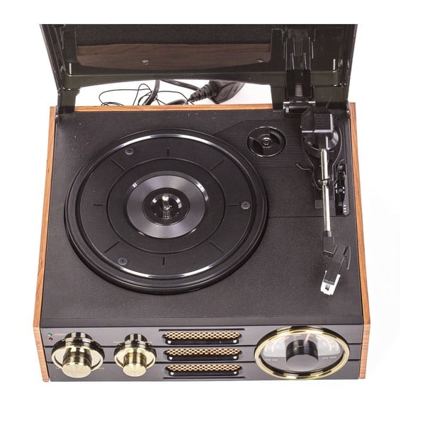 Czarny gramofon z radiem GPO Empire Black TG-192-image-4