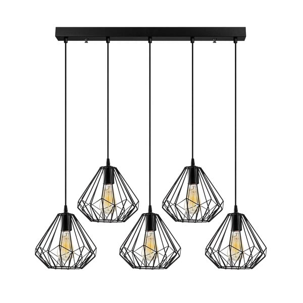 Czarna lampa wisząca z metalowym kloszem Diamond – Opviq lights