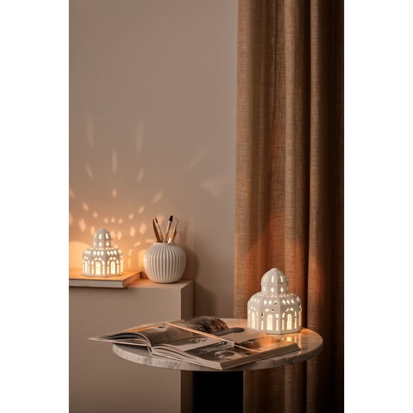 Biały ceramiczny świąteczny świecznik Kähler Design Lighthouse, ø 12 cm-image-1