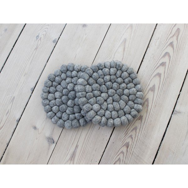 Stalowoszara kulkowa podkładka z wełny Wooldot Ball Coaster, ⌀ 20 cm-image-2