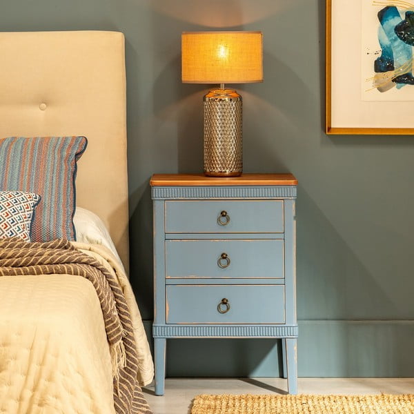 Niebieska szafka nocna Shabby – Ixia-image-2