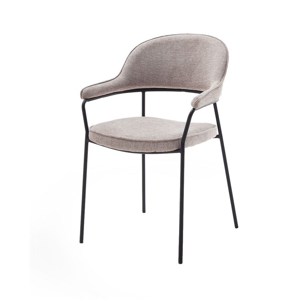 Beżowe krzesło z podłokietnikami Kindersley – Unique Furniture