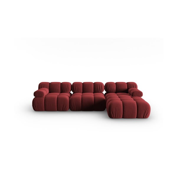 Czerwona aksamitna sofa 285 cm Bellis – Micadoni Home