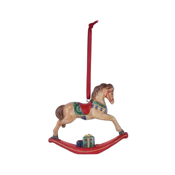 Brązowa wisząca dekoracja w kształcie konika na biegunach Ego Dekor Rocking Horse