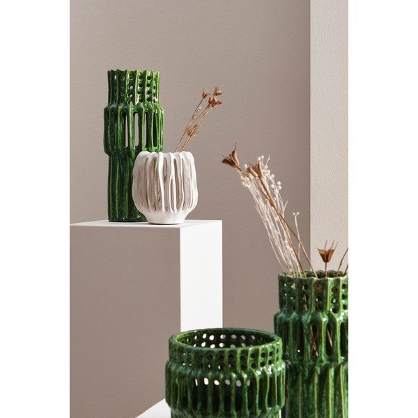 Kremowy ceramiczny ręcznie wykonany wazon (wysokość 17 cm) Naoko – Bizzotto-image-1