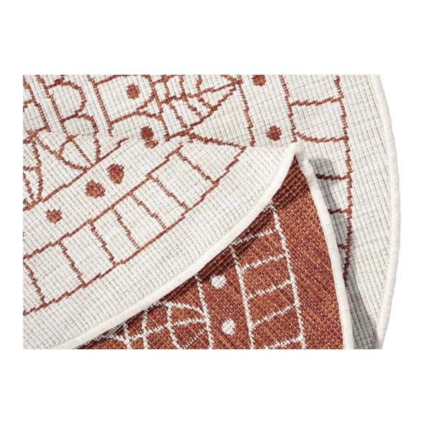 Czerwony dywan dwustronny odpowiedni na zewnątrz NORTHRUGS Porto, Ø 140 cm-image-3