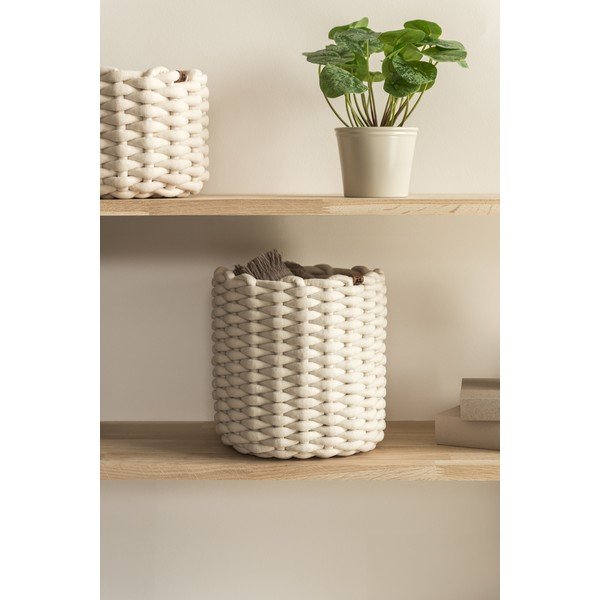 Tekstylny koszyk ø 25x25 cm Peach Skin Round M – Bigso-image-1