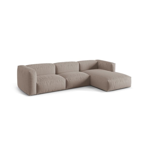 Beżowy narożnik modułowy (prawostronny) Martina – Micadoni Home